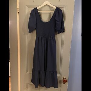 HILL HOUSE HOME - Louisa Dress in Navy Crepe